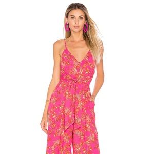 Free people hot tropics button up jumpsuit